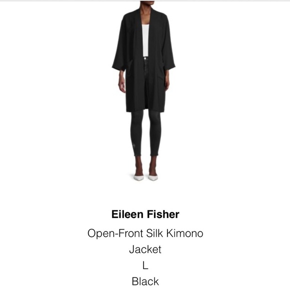 Eileen Fisher Jackets & Blazers - Eileen Fisher Black Kimono Jacket